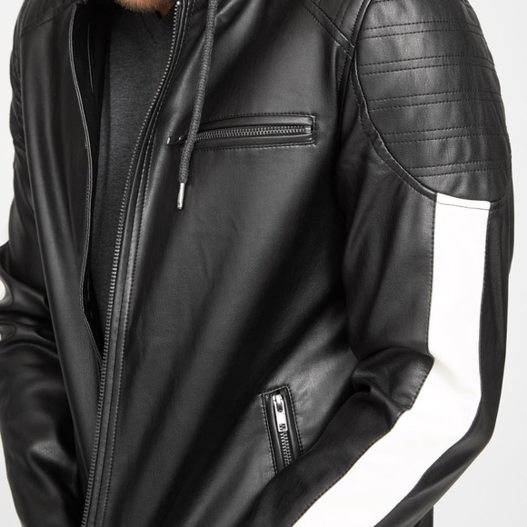 G by GUESS Calabasas Faux-Leather Moto Jacket SZ M - Picture 4 of 11